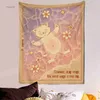 Tapisseries Kawaii Comics Dream Cat Card Tapisserie Mignon Mur Décoratif Art Couverture Rideaux Suspendus à La Maison Chambre Salon DecorL240123