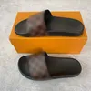 Topp gummi enda vattnet Mule Sandal Tazz Slipper Woman Designer Slide Luxury Shoes Man Outdoor Sandale Brown Flow Flip Flops Summer Beach Pool Plat Heel Sliders