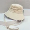 Kvinnors designer hink hatt mäns för sommar högkvalitativ mode khaki fällbara stora fedoror lyxiga kasquette utomhus strand solbrim hattar