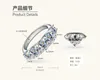Anéis de cluster 925 prata esterlina 3.6ct d cor moissanite diamante para mulheres 14k banhado a ouro casamento anel de eternidade jóias finas