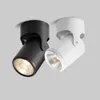 Plafonniers Blanc Noir Dimmable Rotatif LED Downlights Surface Montée Ajustement COB AC85-265V 7W 10W 15W 20W Lampe Spot Lumière