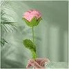 Dekorative Blumen Kränze Cloghet Rose Blume gestrickt für Jubiläen romantisches Geschenk rosa Drop Lieferung Hausgarten festliche Party Su Dh5Et