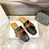 Women Sandals 2024 أحذية مصممة أزياء جديدة شرائح سيدة Loafer Loa Luxury مسطحة الكعب الحذاء صندل بغل أعلى جودة جلدية كلاسيكية من الجلد الرمال في الهواء الطلق