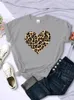 T-shirts pour femmes Loopard Love personnalité imprimé femmes Tshirts Casual Owck Clothing Vintage All-Math Tops confortable Street Womans Short