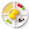 Tea Trays 5 Combined Round Plastic Tray Restaurant Household Size: 13 Inches White Partition