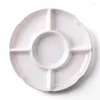 Tea Trays 5 Combined Round Plastic Tray Restaurant Household Size: 13 Inches White Partition