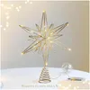 Dekoracje świąteczne 12,6 cala kreatywne światła LED Glitter Tree Decoration Topper Star Light Up Party Props upuszczenie dostawy domu DHLH5