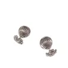 Retro Metal Round Ball Ear Stud Earring With Silver Needle Earrings Worn In Front and Back Hiphop Rock Punk Jewelry