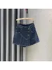 Юбка Джинсовая юбка женская женская плиссированная девушка с высокой талиной 2024