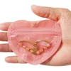 Emballage cadeau Sacs d'emballage de coeur Forme Sac en plastique plat Avant Clear Valentine Candy Bijoux Cadeaux Pack Accessoires pour la maison