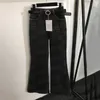 Designer Flare Hosen Frauen Hohe Taille Jeans Mit Gürtel Mode Marke Schwarz Lange Hose Hiphop Hosen Streetwear
