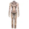 Women's Hoodies Statement Street Digital Print Sexig Mesh Sheer Bodysuit