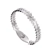 Brazalete con dijes de doble capa, pulseras onduladas con circonita cúbica, joyería de amistad Simple de acero inoxidable para mujeres y hombres, regalos