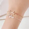 Armbanden Gepersonaliseerde naamkettingen Armbandbedels Handgemaakte sieraden Op maat gegraveerd Handschrift Handtekening Pulseira Feminina Dames Kinderen