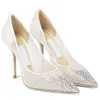 Arrivée Sexy gros Cusp parfait belle mode à la main élégant strass blanc chaussure de mariage pour la mariée 240118