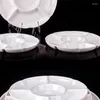 Tea Trays 5 Combined Round Plastic Tray Restaurant Household Size: 13 Inches White Partition