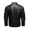 Herrenjacken Herren Vintage Motorradjacke Männer Mode Biker Leder Männliche Stickerei Bombermantel Winter Pu Mantel