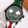 TWF V4S Japan NH35A Автоматические мужские часы Константин Чайкин Фаза Луны Джокер Зеленый циферблат DLC Черный стальной корпус Черный кожаный ремешок 2023 Super