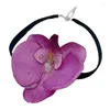 Girocollo Collana Phalaenopsis Collana con fiori in tessuto vintage per donne e ragazze