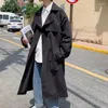 Damesgebreide Koreaanse stijl lente trenchcoat mannelijke streetwear windjack trenchcoat heren effen business casual losse lange overjas