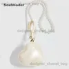 Shoulder Bags Acrylic heart bag women designer evening party cute pearl color purse 2023 clutch handbag with strap wholesale T240123