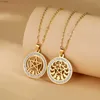 Pendentif Colliers Phase de lune Pentacle clair Zircon pendentif collier en acier inoxydable couleur or tour de cou pentagramme Wiccan bijoux saint valentin cadeau YQ240124