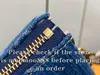 12A Nuovissimo Designer di qualità a specchio 26 cm Piccole borse Coussin in denim Borse da donna di lusso Borse con cerniera a 3 strati Borsa con tracolla blu Borse a scatola