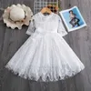 Girl's Dresses Kid Causal Dress Girl Birthday Pageant Evening Costume Wedding Vestidos Prom Gown Long Sleeve Lace Dress Children Autumn Clothes