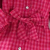 Girl's Dresses Dress Kids Girls 4-7 Years Girls Red Plaid Long-Sleeved Shirt Dress Stylish Girls Princess Baby Girl Dress