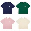 Sıradan Gömlek Erkekler T-Shirt Paris tarzı büyük mektup gevşek tişört pamuk çift işlemeli kısa kollu