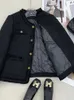 Women's jacket single chest button jacket patch work jacket cardigan pocket street warm solid channel slim fit 240123