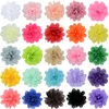 Acessórios de cabelo 20 tamanhos diy 5cm tecido chiffon flor pequena acessório infantil sem clipes faixa de cabeça meninas sapatos de peito chapéus