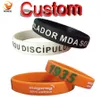 Bracelets 100PCS Customized Silicone Bracelets Custom Wristband Personalized Band with Logo Text For Game, Events