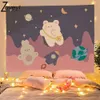 Tapisseries Petite 75x58 cm Kawaii Chambre Décor Tapisserie Dessin Animé Ours Lapin Animal Animel Style Tenture Murale Chambre Décor À La Maison Murale