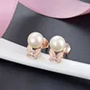 Boucles d'oreilles en argent pur S925, petites perles fraîches incrustées, crochet d'oreille, vente en gros pour femmes, LB128