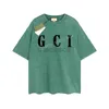 Męski projektant gu koszulka vintage retro myjnia koszula luksusowa marka t koszule damskie krótkie rękaw T-koszulka letnie koszulki przyczynowe