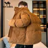 Mens Hoodies Sweatshirts Camel Hjcamel Corduroy Cotton Jacket For Men Autumn and Winter Stand Up Collar Coffee Color Trendy Cotton Jacket Winter Style Down Cot Coto