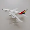 Alliage métal coréen Air Asiana Airlines A380 modèle d'avion moulé sous pression Airbus 380 Airways avion cadeaux 16 cm 240118