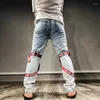 Heren Jeans Techwear 2024 Lente Heren Patch Webbing Denim Broek Voet Rits Gescheurd Hip Hop Vintage Skinny Man Cargo broek