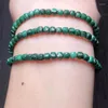 Bracelets à maillons Cube de Malachite naturelle, breloques à cordes, fait à la main, énergie de Fortune, amulette minérale pour femme, bijoux cadeau 1 pièces