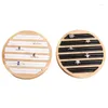 Jewelry Pouches Wood Round Type Rings Storage Tray Case Earring Ring Display Stand Organizer