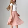 Skirts Women Chiffon Pleated Skirt Vintage High Waist Tutu Womens Saia Midi Rokken 2024 Summer Style Jupe Femme