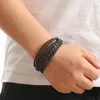 Bracelets de charme Hommes Tendance Casual Multicouche Bracelet En Cuir Tissé À La Main Mâle Punk Parrty Allié Bijoux Personnalisés En Gros