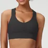 Abbigliamento da yoga Reggiseno fitness ad alto impatto da donna Tessuto a coste tinta unita Intimo sportivo Traspirante Abbigliamento da allenamento per palestra ad asciugatura rapida