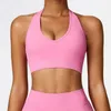 Débardeurs pour femmes Sexy Dos sans couture Soutien-gorge de sport Gilet Femmes Sous-vêtements Gym Active Push Up Yoga Entraînement Top pour Fitness Sportswear Noir Rose