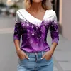 Blouses Femmes Femmes Tops Automne 2024 Manches longues Col V Chemises lâches Imprimé Floral Top Manches Thermique Undershirt Femmes Dentelle Pour