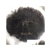 Parrucche per bambini da uomo 6mm onda afro Fl Pu parrucchino parrucca da uomo sostituzione capelli umani vergini brasiliani per uomini neri consegna espressa D Dh21K