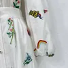 Australian Designer dwuczęściowy zestaw, modny 2024, lniany haft zwyczajny, luźna i wszechstronna koszula z elastyczną spódnicą z prostą talią