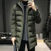 Herrenjacken Herren Winterparka Daunenmantel mit Kapuze Ultimative Wärme Windschutz Hoher Kragen Mittellange Outdoor-Schneejacke