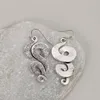 Dangle Earrings Triple Curl Drop - Silver Color Snake Earring